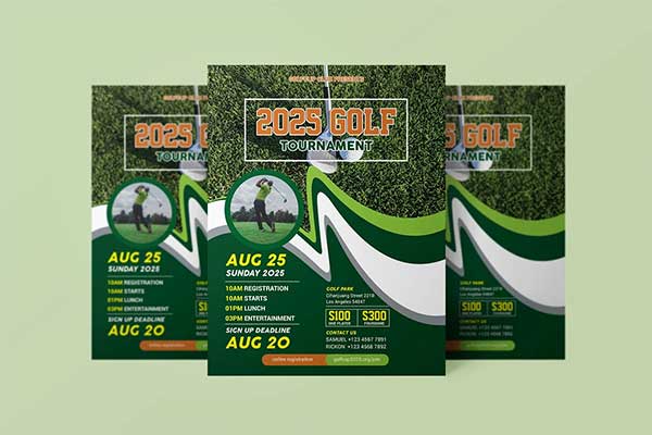 Golf Tournament Flyer PSD Template