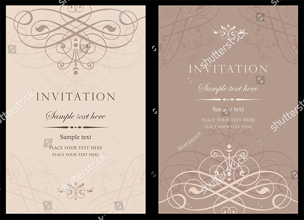 Vintage Wedding Invitation Card Vector Design