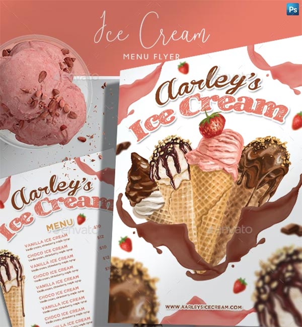 Ice Cream Menu Flyer Design