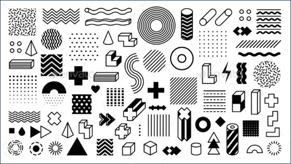 Memphis Geometric Shapes Template