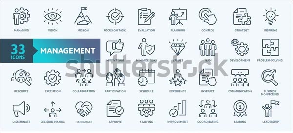 Business Management Outline Icon Collection