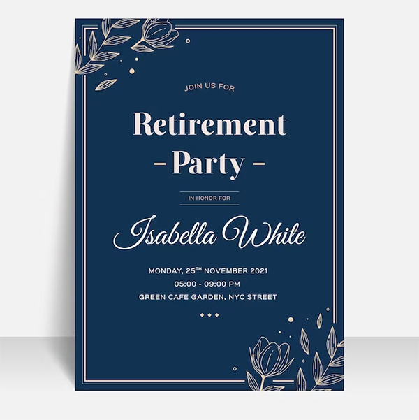 Free PSD Retirement Invitation Template