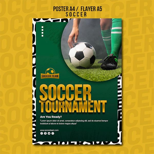 Free PSD Soccer Poster & Flyer Template