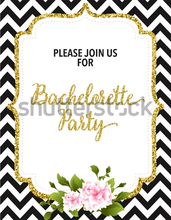 Bachelorette Party Invitation Card Vector Template