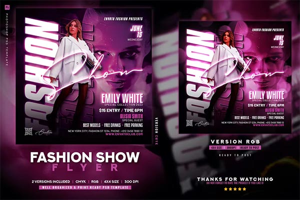 Editable Fashion Show Flyer Template