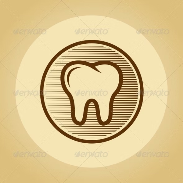 Tooth Logo in Retro Style Template