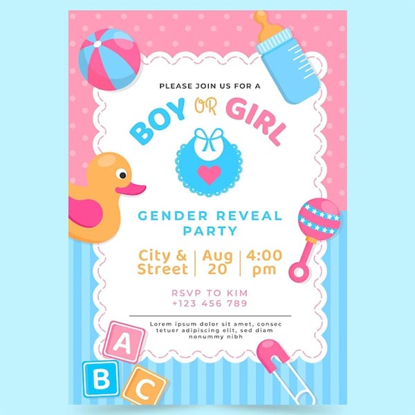 Free Gender Reveal Invitation Template