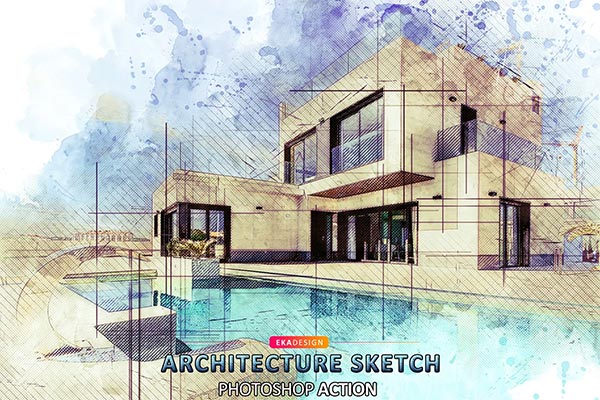 Architecture Sketch Photoshop Action