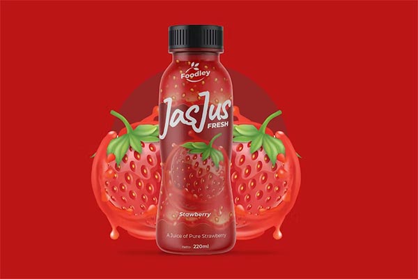Juice Label with Red Accent Template