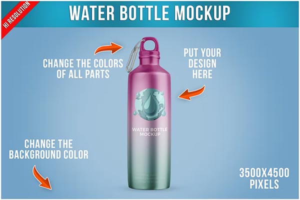 Water Bottle Mockup PSD