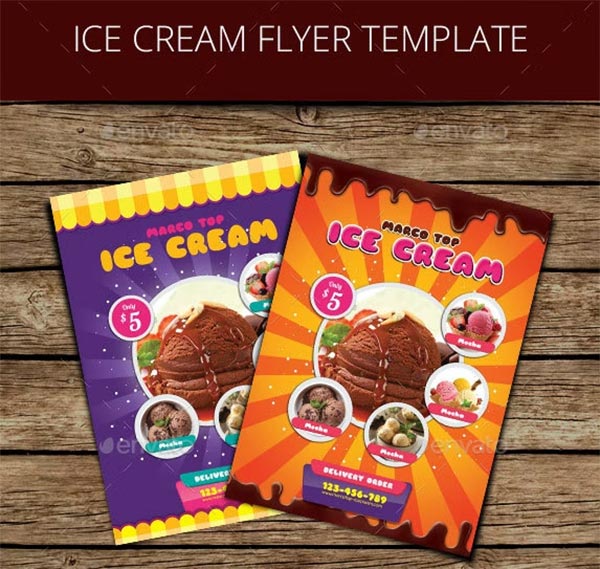 Ice Cream Flyer Restaurant PSD Template Ice Cream Flyer Restaurant PSD Template