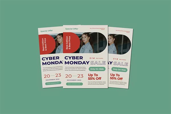 Monday Cyber Sale CMYK Colors Flyer