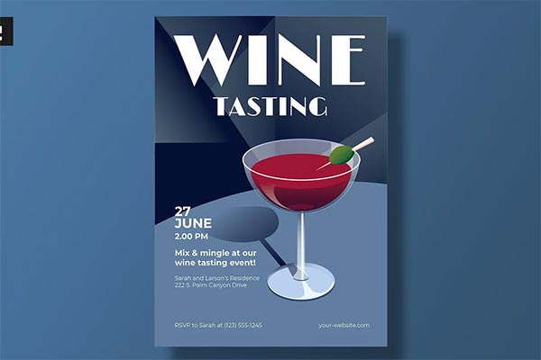 Wine Tasting Vector Flyer