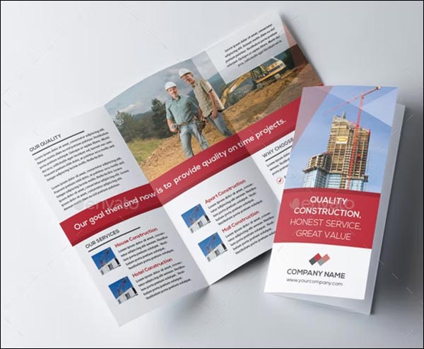 Construction Trifold Illustrator Brochure Template