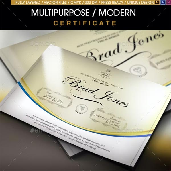 Multipurpose Modern Corporate Certificate