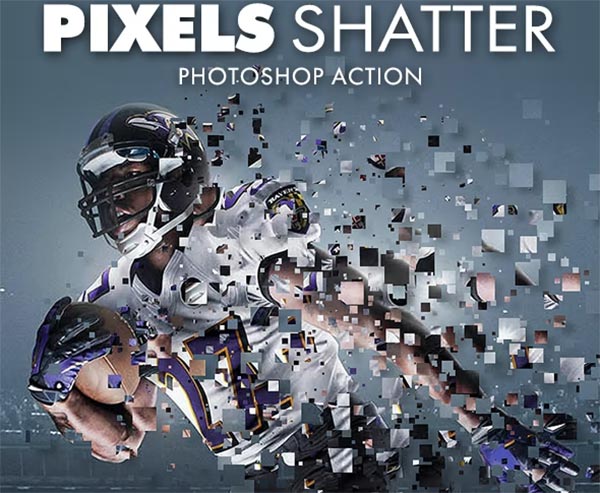Pixels Shatter Photoshop Actions