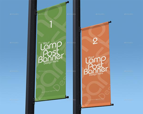 Lamp Post Banner Mockup Templates