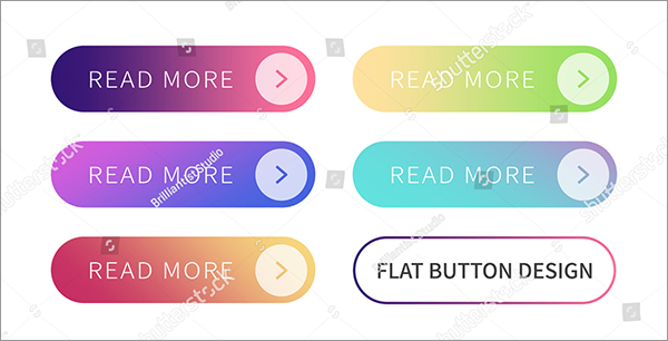 Vector Flat Colorful Design Button