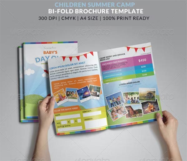 Summer Camp Kids Bi-Fold Brochure