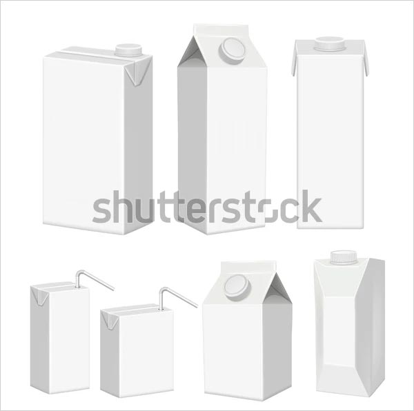 Realistic Milk Carton Mockup Templates