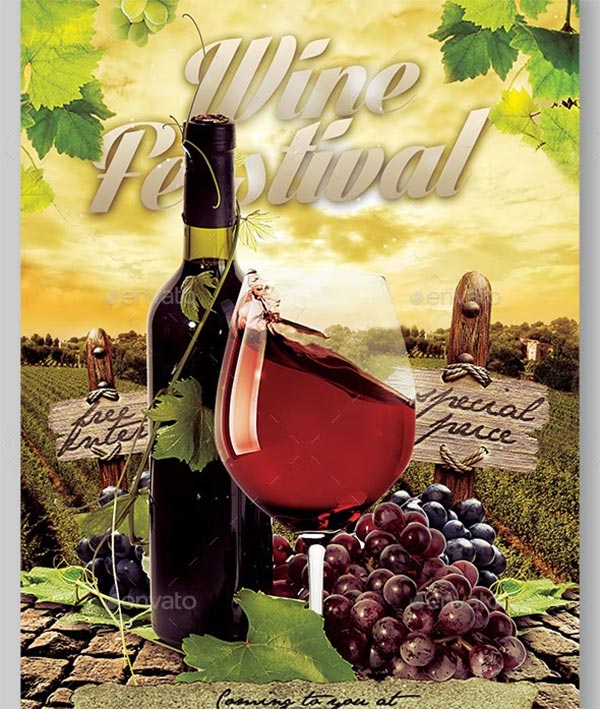 Wine PSD Flyer Template