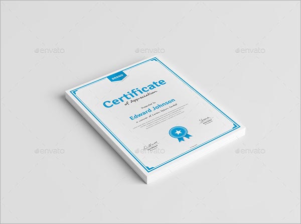Clean Modern Certificate Template PSD Design