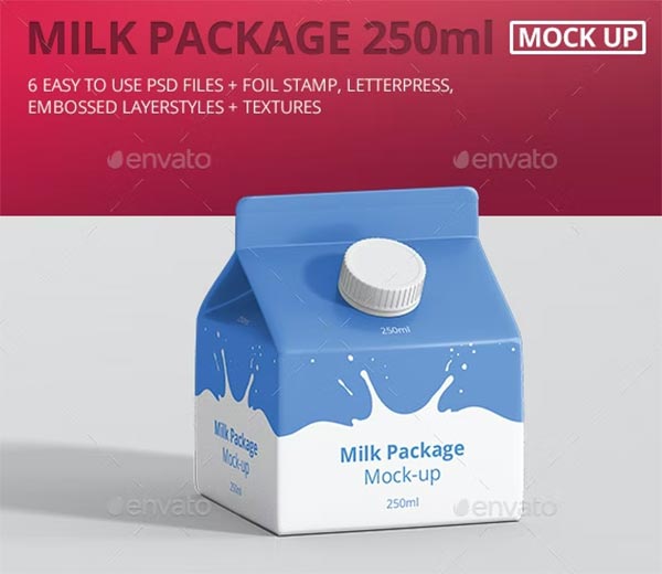 Juice &  Milk250ml Carton Box  Mockup 