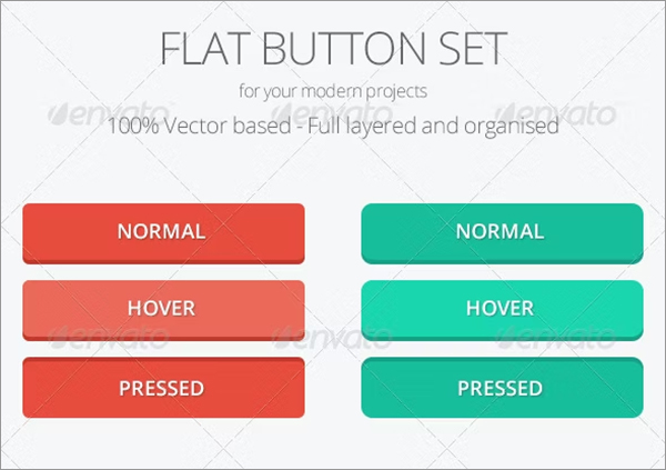 Flat Button Set Template