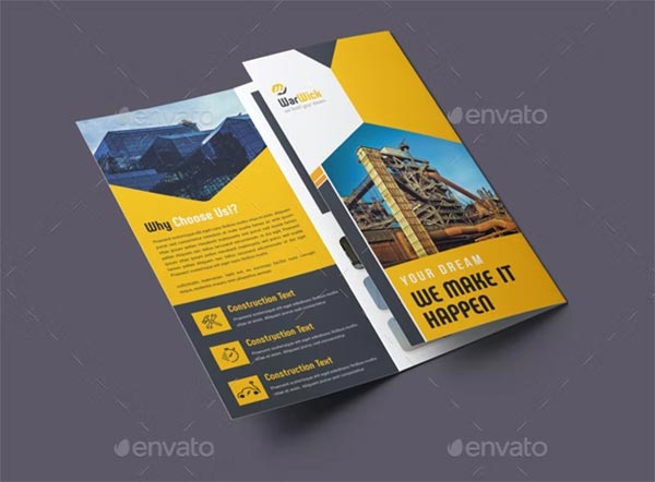 Construction Trifold Brochure Print Template