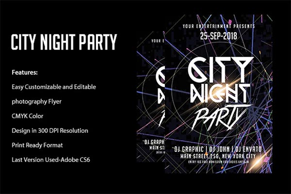 Night City Lights Flyer Template
