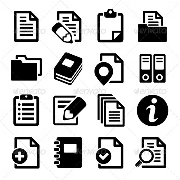 Documents and Folders Icons Set Template