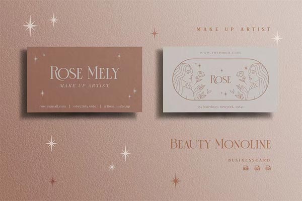 Monoline Beauty Make Up Artist Business Card