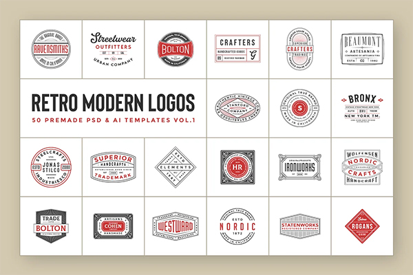 Retro Modern Logos Template