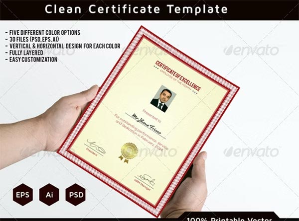 Clean Certificate Template Design