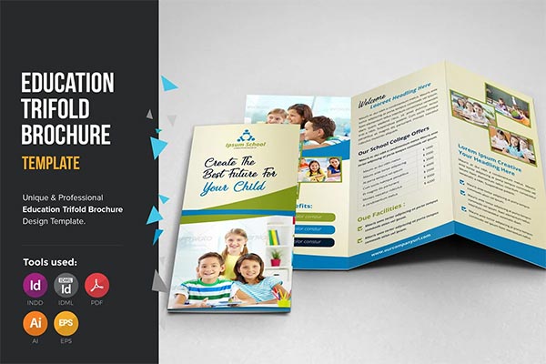 Education School Trifold Brochure Templates