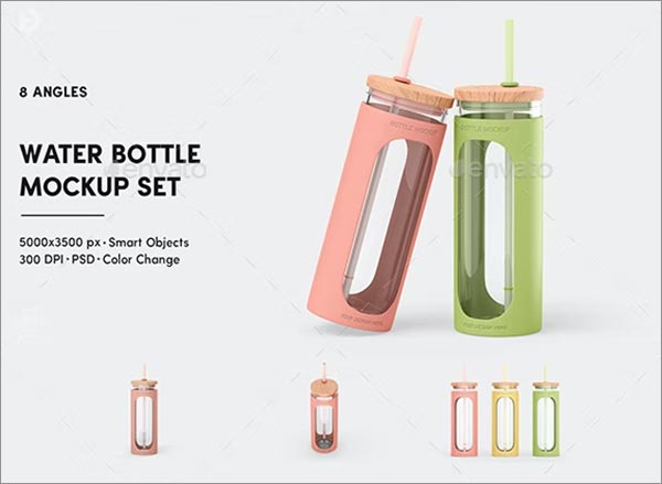 Water Bottle Mockup Set