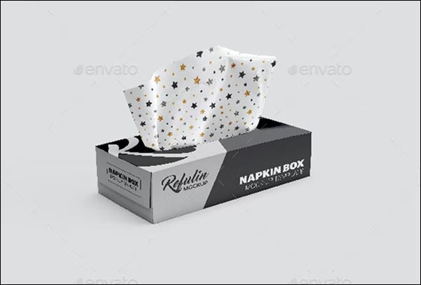 Napkin Box PSD Mockup Template