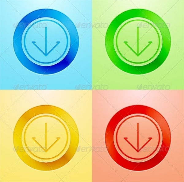 Vector Flat Circle Button Design