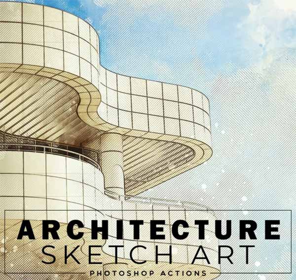 Architecture Sketch Art Photoshop Actions