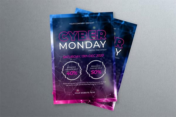 Customizable Cyber Monday Flyer PSD