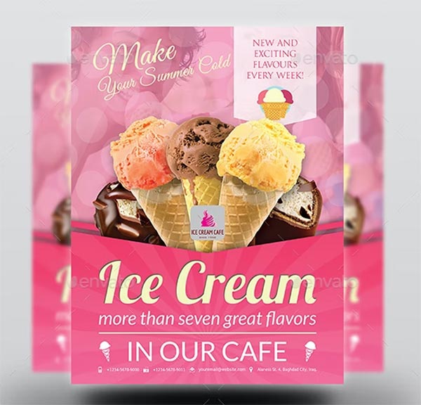 Ice Cream Menu Food Flyer Template