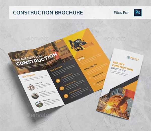 Construction Trifold Brochure Design