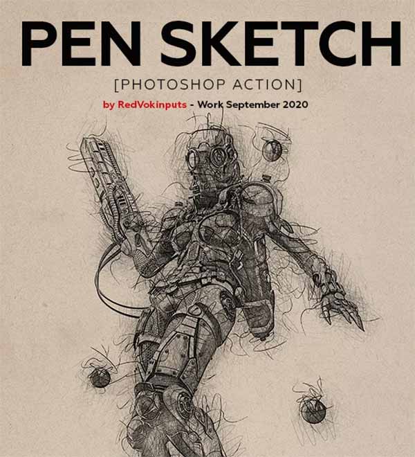 Pen Sketch PSD Action