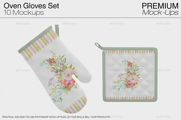 Oven Gloves and Pads Mockup
