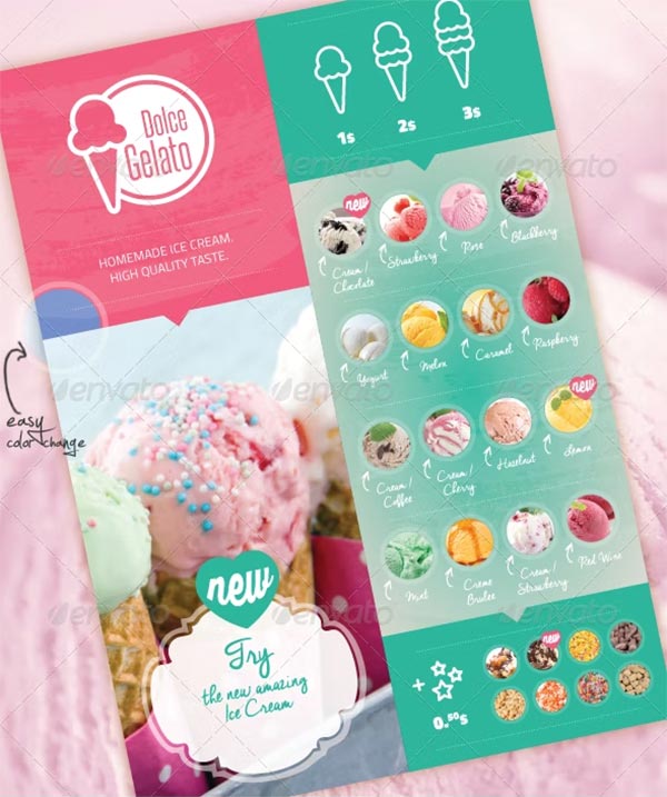 Ice Cream Flavor Restaurant Menu Template Ice Cream Flavor Restaurant Menu Template