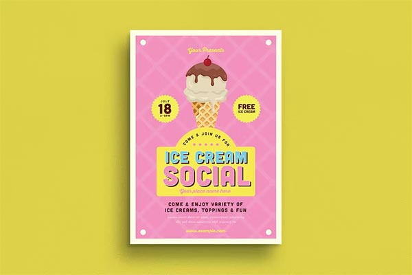 Ice Cream Social Event Flyer Template
