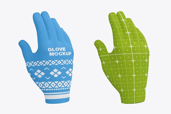 Winter Gloves Mockup Template