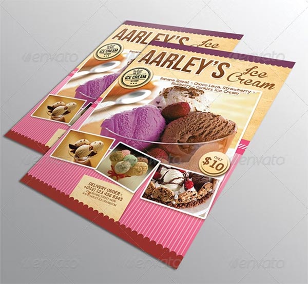 Ice Cream Menu Restaurant Flyer Template Ice Cream Menu Restaurant Flyer Template