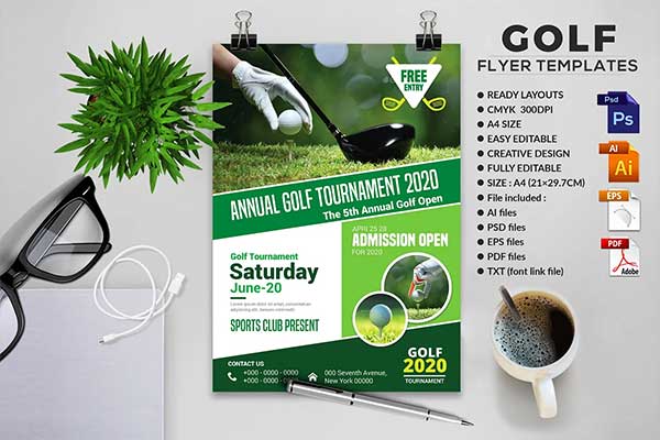 Professional Golf Event Flyer Template