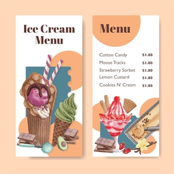 Free PSD Ice Cream Menu Restaurant Template Free PSD Ice Cream Menu Restaurant Template